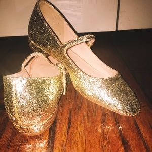 Gold Glitter Ballet Flats